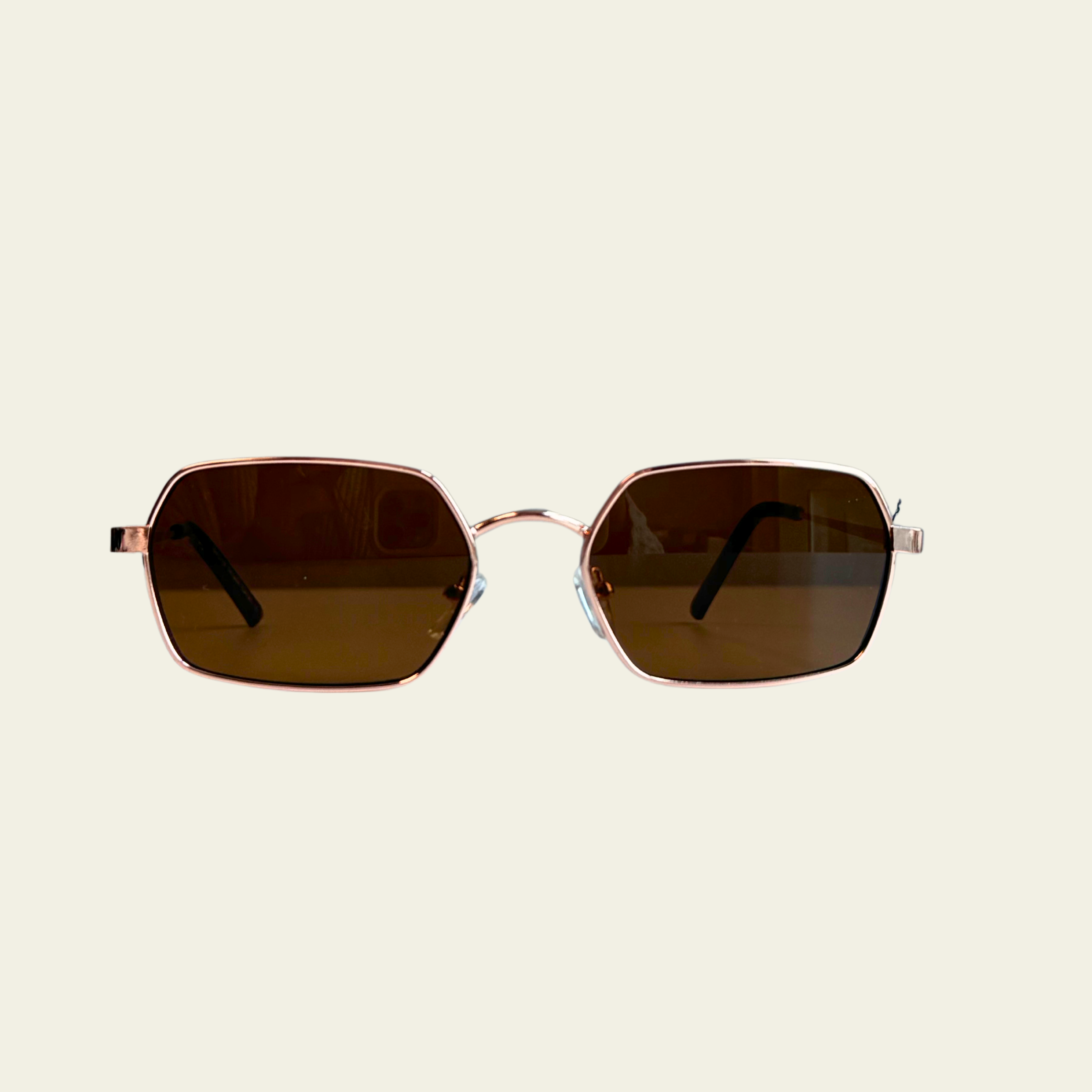 Metal Geometric Frame Sunglasses